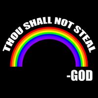Thou Shall Not Steal Gods Rainbow Cooling Performance Crew T-Shirt