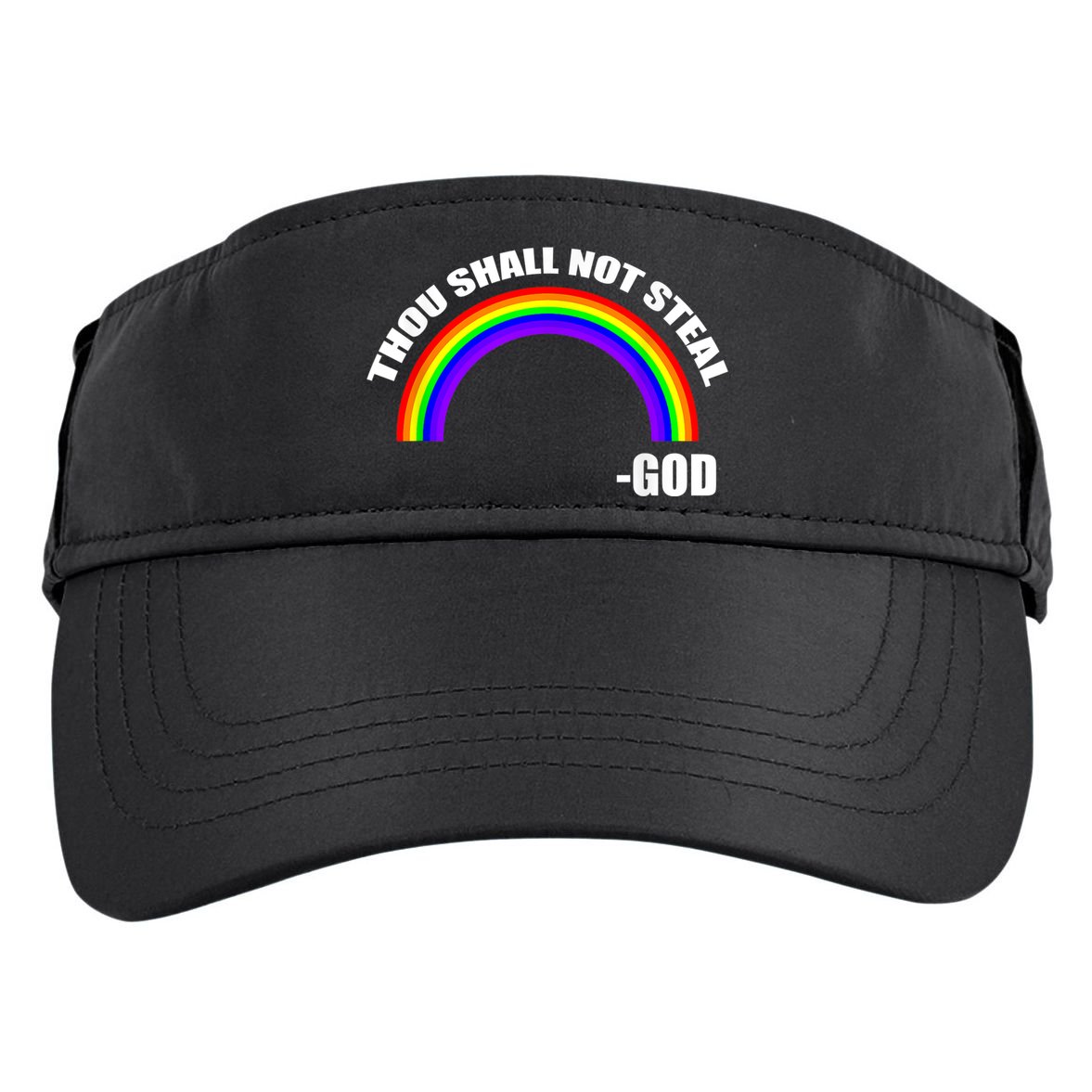 Thou Shall Not Steal Gods Rainbow Adult Drive Performance Visor