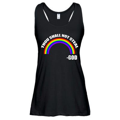Thou Shall Not Steal Gods Rainbow Ladies Essential Flowy Tank