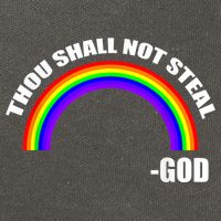 Thou Shall Not Steal Gods Rainbow Cotton Canvas Backpack
