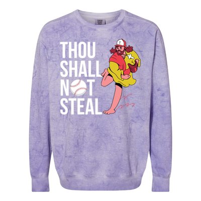 Thou Shall Not Steal Baseball Gift Colorblast Crewneck Sweatshirt