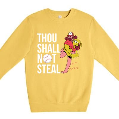 Thou Shall Not Steal Baseball Gift Premium Crewneck Sweatshirt