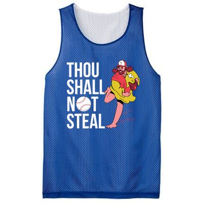 Thou Shall Not Steal Baseball Gift Mesh Reversible Basketball Jersey Tank