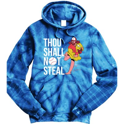 Thou Shall Not Steal Baseball Gift Tie Dye Hoodie