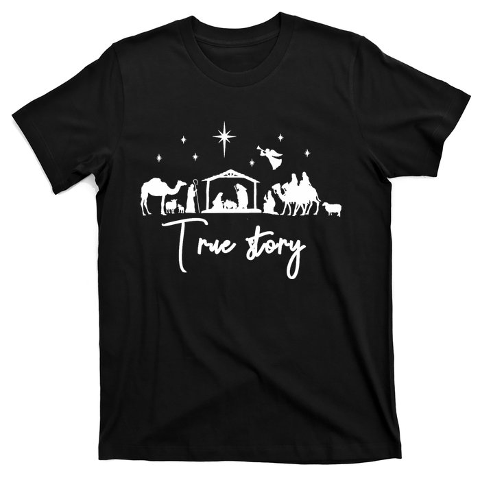 True Story Nativity Christmas Baby Jesus Manger T-Shirt