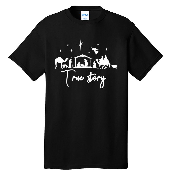 True Story Nativity Christmas Baby Jesus Manger Tall T-Shirt