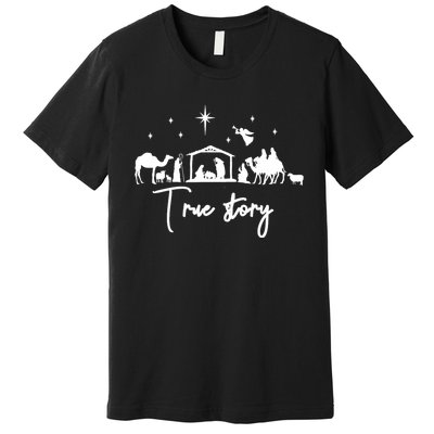 True Story Nativity Christmas Baby Jesus Manger Premium T-Shirt