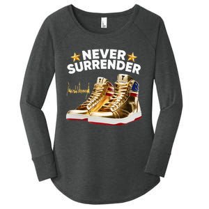 Trump Sneakers Never Surrender Women's Perfect Tri Tunic Long Sleeve Shirt