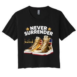 Trump Sneakers Never Surrender Women's Crop Top Tee