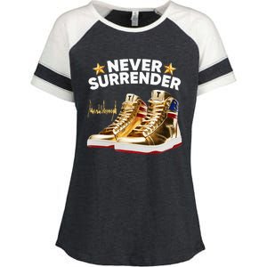 Trump Sneakers Never Surrender Enza Ladies Jersey Colorblock Tee