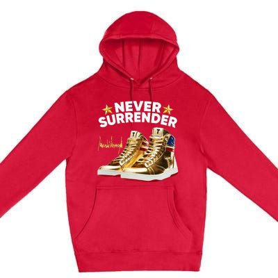 Trump Sneakers Never Surrender Premium Pullover Hoodie