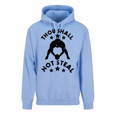 Thou Shall Not Steal Funny Baseball Softball Catcher Gift Unisex Surf Hoodie