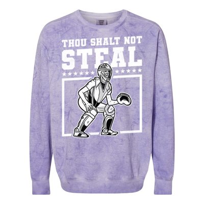 Thou Shalt Not Steal Baseball Cool Gift Colorblast Crewneck Sweatshirt