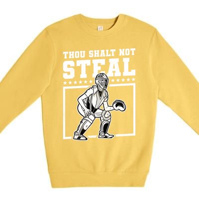 Thou Shalt Not Steal Baseball Cool Gift Premium Crewneck Sweatshirt