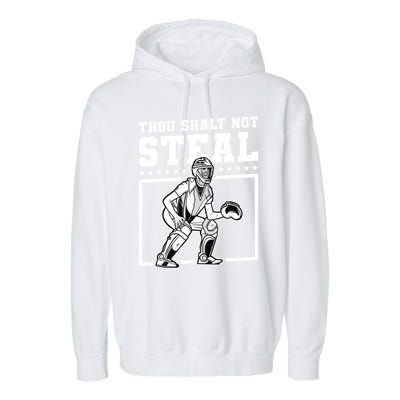 Thou Shalt Not Steal Baseball Cool Gift Garment-Dyed Fleece Hoodie