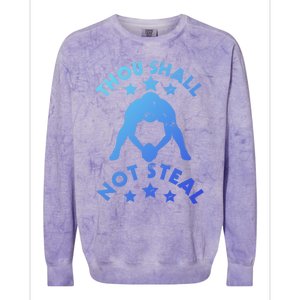 Thou Shall Not Steal Funny Baseball Softball Catcher Great Gift Colorblast Crewneck Sweatshirt