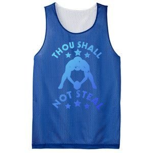 Thou Shall Not Steal Funny Baseball Softball Catcher Great Gift Mesh Reversible Basketball Jersey Tank