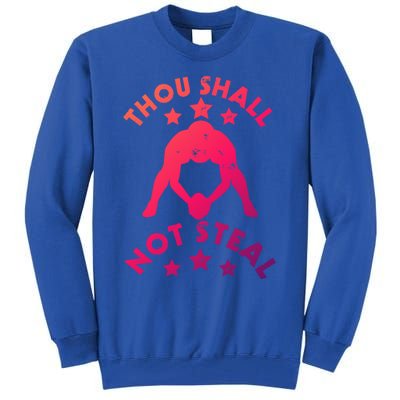 Thou Shall Not Steal Funny Baseball Softball Catcher Great Gift Tall Sweatshirt