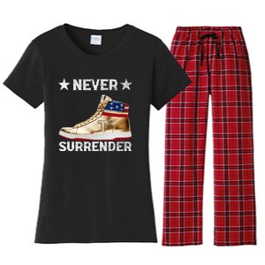 Trump Sneakers Never Surrender Pro Trump Women's Flannel Pajama Set