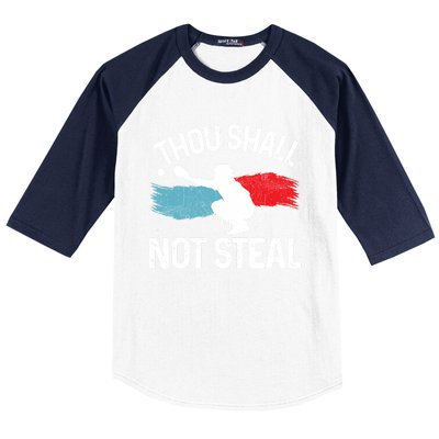 Thou Shall Not Steal Funny Softball Baseball Catcher Gift Funny Gift Baseball Sleeve Shirt