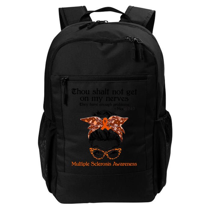 Thou Shalt Not Get On My Nerves Multiple Sclerosis Awareness Messy Bun MS Backpack