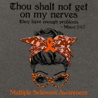 Thou Shalt Not Get On My Nerves Multiple Sclerosis Awareness Messy Bun MS Cotton Canvas Backpack