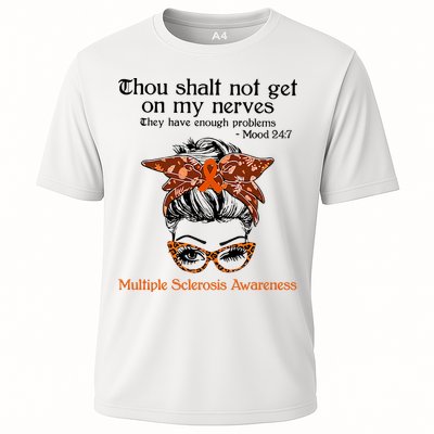 Thou Shalt Not Get On My Nerves Multiple Sclerosis Awareness Messy Bun MS Performance Shirt