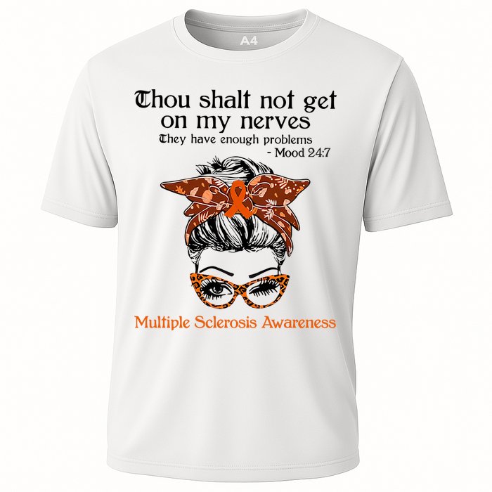 Thou Shalt Not Get On My Nerves Multiple Sclerosis Awareness Messy Bun MS Performance Shirt