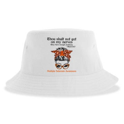 Thou Shalt Not Get On My Nerves Multiple Sclerosis Awareness Messy Bun MS Sustainable Bucket Hat