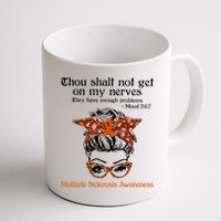 Thou Shalt Not Get On My Nerves Multiple Sclerosis Awareness Messy Bun MS Mug
