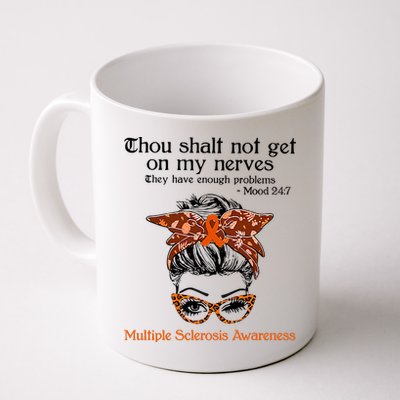 Thou Shalt Not Get On My Nerves Multiple Sclerosis Awareness Messy Bun MS Mug