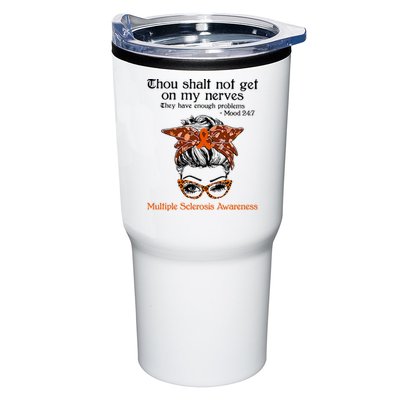 Thou Shalt Not Get On My Nerves Multiple Sclerosis Awareness Messy Bun MS Tumbler