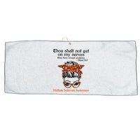 Thou Shalt Not Get On My Nerves Multiple Sclerosis Awareness Messy Bun MS Large Microfiber Waffle Golf Towel