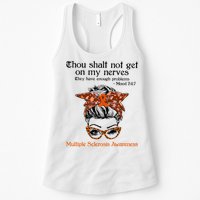Thou Shalt Not Get On My Nerves Multiple Sclerosis Awareness Messy Bun MS Womens Tank Top