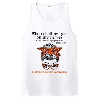 Thou Shalt Not Get On My Nerves Multiple Sclerosis Awareness Messy Bun MS PosiCharge Competitor Tank
