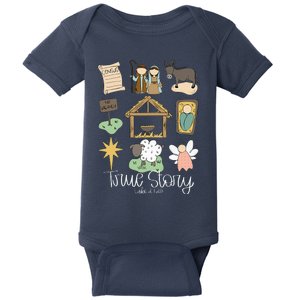 True Story Nativity Christmas Baby God Jesus Christian Baby Bodysuit