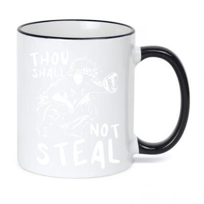 Thou Shall Not Steal Softball Catcher Gift 11oz Black Color Changing Mug