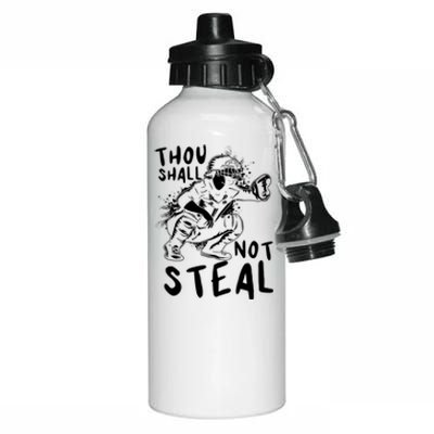 Thou Shall Not Steal Softball Catcher Gift Aluminum Water Bottle