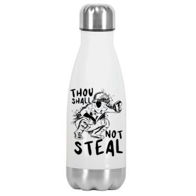 Thou Shall Not Steal Softball Catcher Gift Stainless Steel Insulated Water Bottle