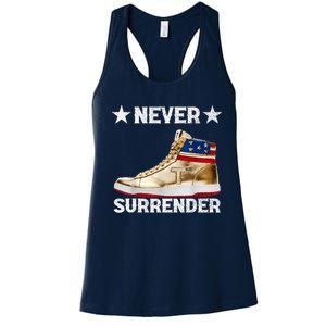 Trump Sneakers Never Surrender Pro Trump Women's Racerback Tank