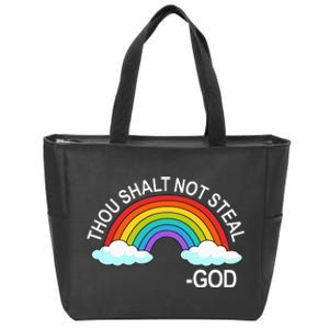 Thou Shalt Not Steal God Rainbow A Promise Of God Zip Tote Bag