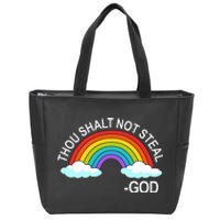 Thou Shalt Not Steal God Rainbow A Promise Of God Zip Tote Bag