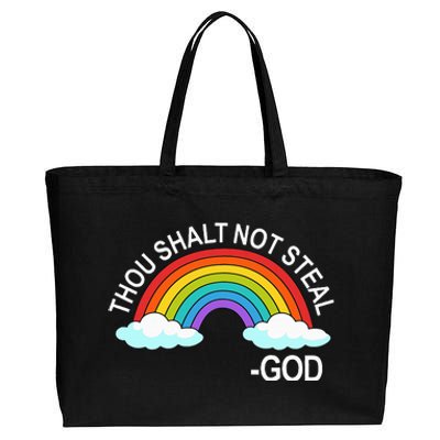 Thou Shalt Not Steal God Rainbow A Promise Of God Cotton Canvas Jumbo Tote