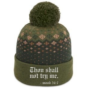 Thou Shall Not Try Me Mood 247 Funny Oldschool The Baniff Cuffed Pom Beanie