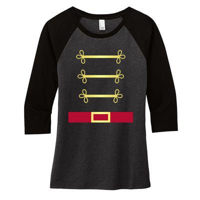 Toy Soldier Nutcracker Uniform Costume Women's Tri-Blend 3/4-Sleeve Raglan Shirt