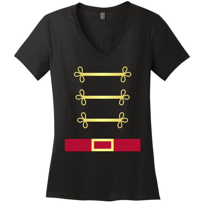 Toy Soldier Nutcracker Uniform Costume Women's V-Neck T-Shirt