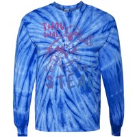 Thou Shall Not Steal Softball Catcher Gift Tie-Dye Long Sleeve Shirt