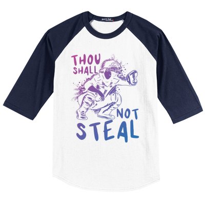 Thou Shall Not Steal Softball Catcher Gift Baseball Sleeve Shirt