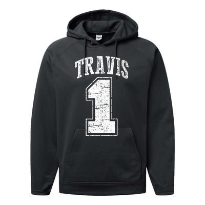 Travis Supporter Number 1 Vintage Travis Performance Fleece Hoodie