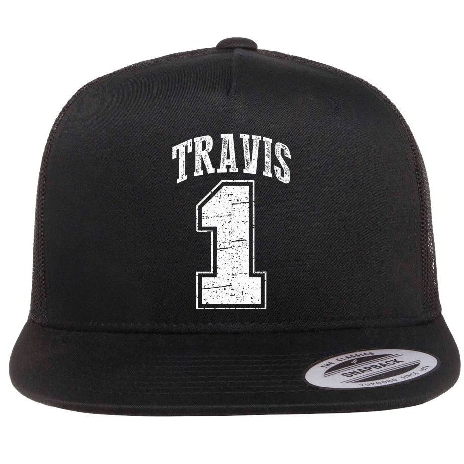 Travis Supporter Number 1 Vintage Travis Flat Bill Trucker Hat